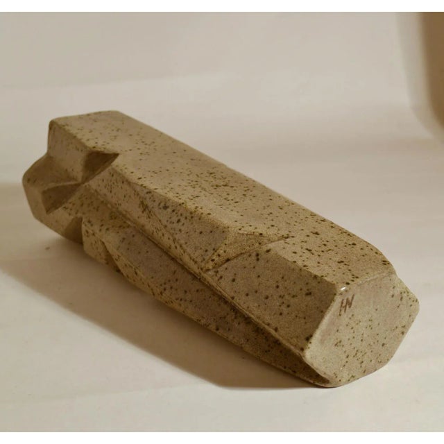 Pottery Vases in Blue and Beige Glaze, Set of 2 For Sale - Image 13 of 14