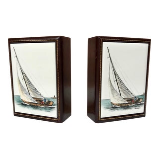 Vintage Sailboat Bookends - a Pair For Sale