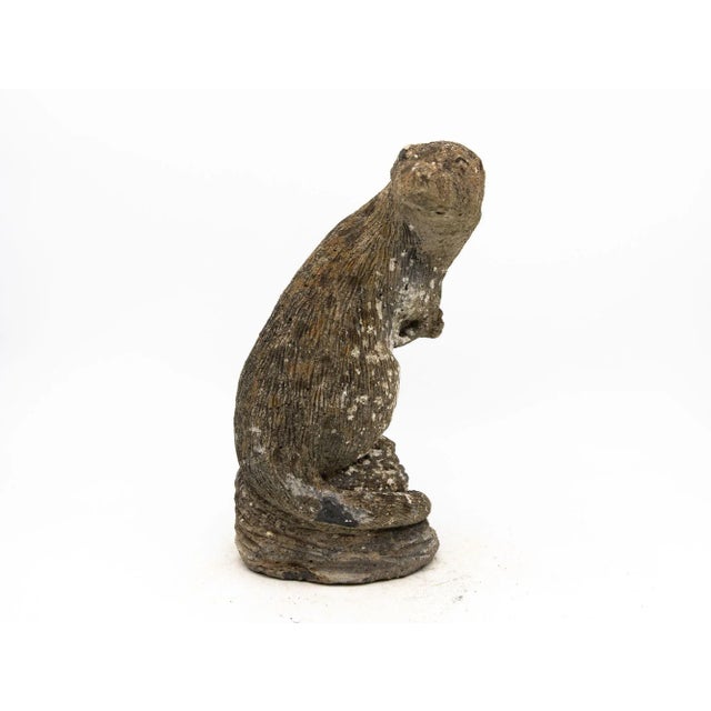 Reconstituted Stone Standing Otter Garden Ornament, French Mid 20th C. For Sale In New York - Image 6 of 6