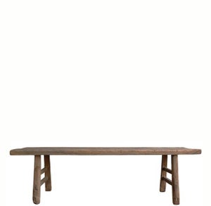 Vintage 72" Long Elm Wood Bench