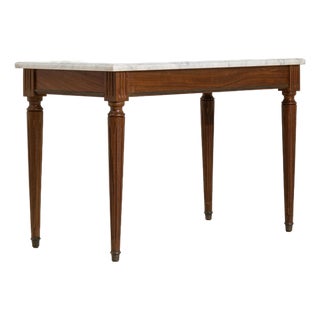 Mid 20th Century France Louis XVI White Wood Coffee Table For Sale