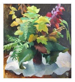 Inta Dobraja, The Leaves, 1978, Oil on Canvas