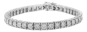 .925 Sterling Silver 1/4 Cttw Diamond Link Bracelet (I-J Color, I2-I3 Clarity) - Size 7.25"