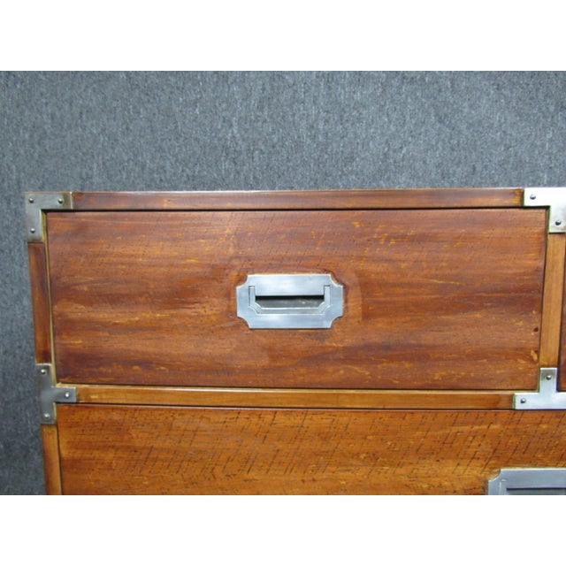 Wood Campaign Style Chest of Drawers by Bernhardt For Sale - Image 7 of 13