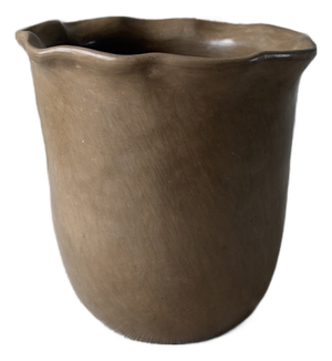 Puebla Pottery Large Ruffled Vase (Natural)