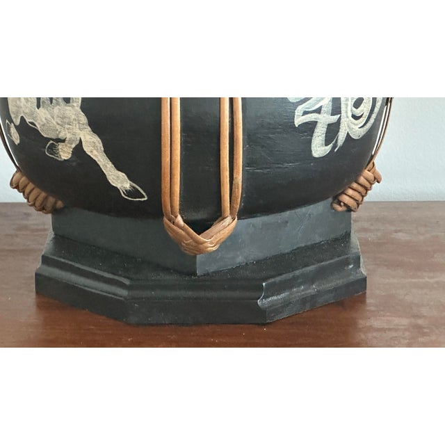 Vintage Thai Rice Basket Lamp With Shade For Sale In Savannah - Image 6 of 10