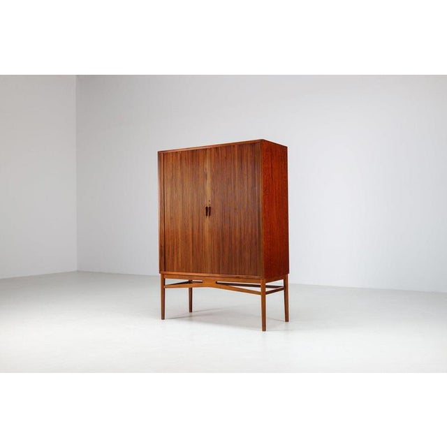 Danish High Cabinet in Teak with Tambour Doors, 1960 For Sale - Image 4 of 15
