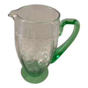 1940s Tiffin Swags & Flowers Etched Depression Glass Pitcher