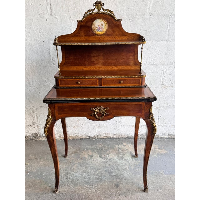French Louis XV Style Bonheur Du Jour Lady Desk For Sale - Image 11 of 12