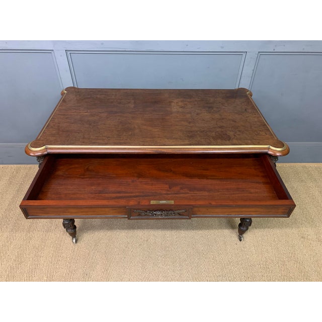 French Mahogany Library Table, 1840 For Sale - Image 4 of 16