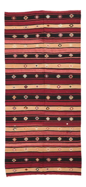 Vintage Striped Turkish Kilim Rug