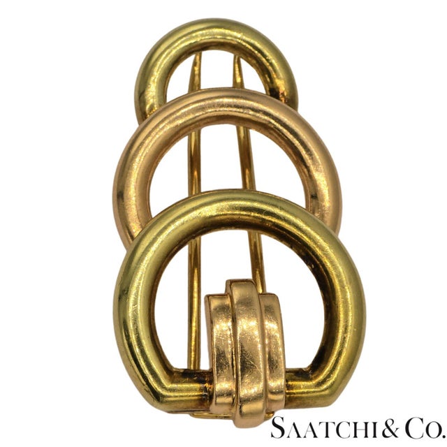 14k (585) Yellow and Rose Gold Vintage Brooch / Pin For Sale In New York - Image 6 of 9