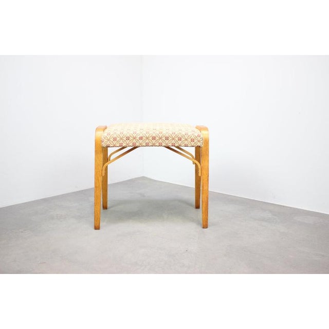 Mid-Century Modern Upholstered Ottoman from Jitona, Czechoslovakia, 1960s For Sale - Image 4 of 8