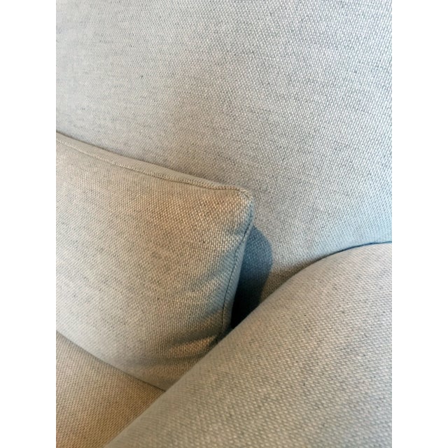 Modern Cream Fabric Raffles De Padova Arm Chair & Ottoman For Sale - Image 3 of 5