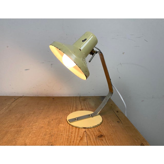 Industrial Beige Table Lamp from Metal Mot, 1960s For Sale - Image 14 of 15