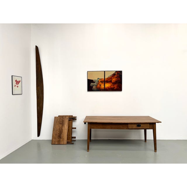 Antique Farmhouse Table with Extensions in Oak, 1890s For Sale - Image 5 of 18