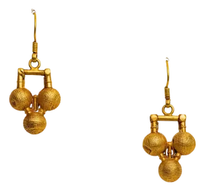 Pair of 18k Gold Indian Dangle Drop Earrings