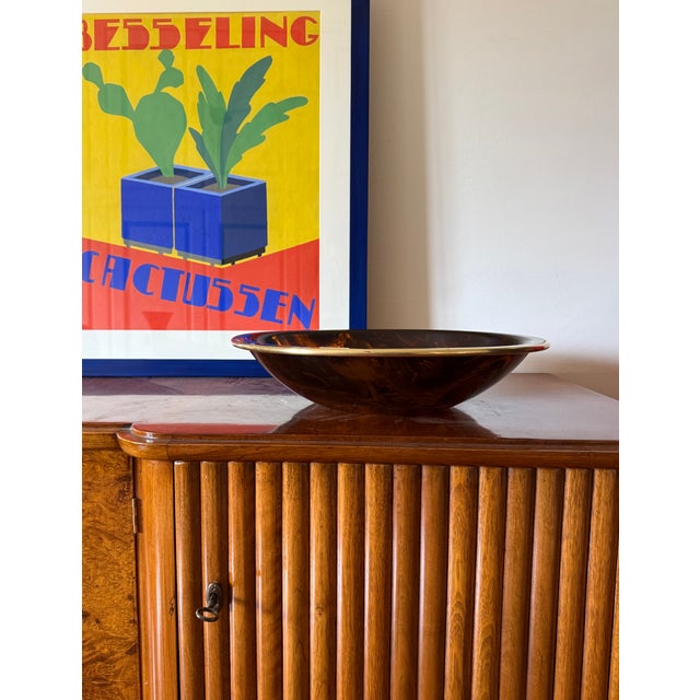 Hollywood Regency Brass and Tortoiseshell Acrylic Bowl, 1970s For Sale - Image 4 of 11