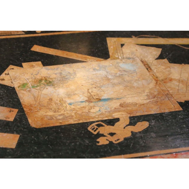 19th Century French Louis XIII Walnut Coffee Table With Marble Inlay Top For Sale In Dallas - Image 6 of 14