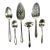 Mid 20th Century Boho Chic Hollywood Regency Silverplate Serving Utensils - Set of 6. For Sale