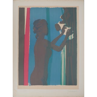Paul Guiramand, Young Woman Picking Fruit, 1960-70, Original Lithograph For Sale