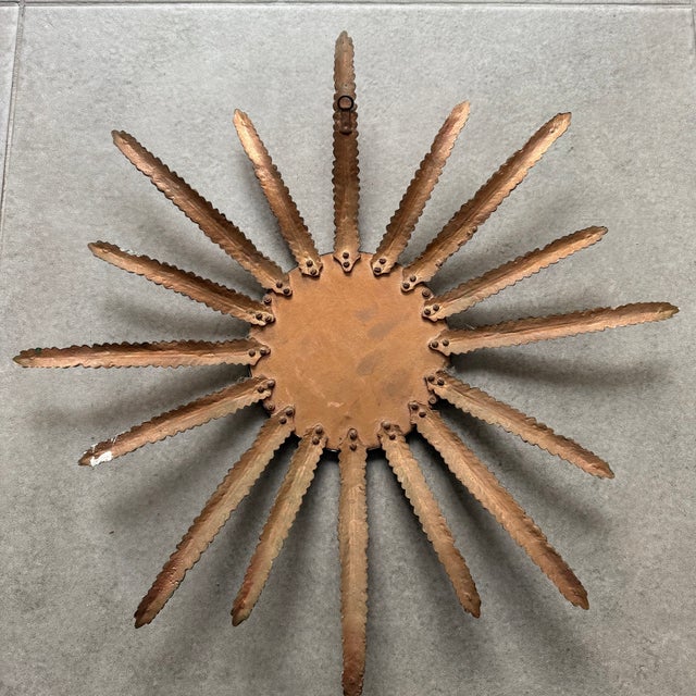 1950s Bronze Sunburst Mirror, France, 1950s For Sale - Image 5 of 10