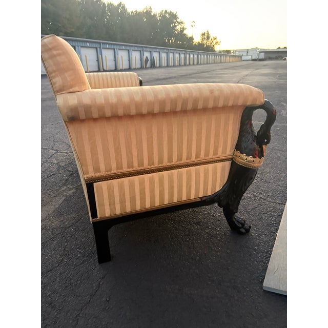 Tan 1930s Victorian Carved Swan Sofa For Sale - Image 8 of 11