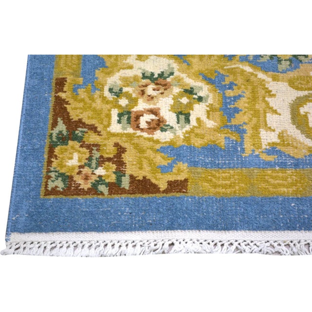 Art Deco Vintage Chinese Art Deco Hand Knotted Wool Rug,7'7'' X 10' For Sale - Image 3 of 6