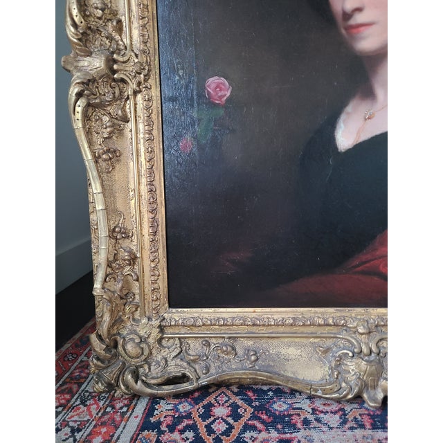 Antique 19th Century Oil Painting Portrait of Princess Marie Amelie of Baden For Sale - Image 10 of 17