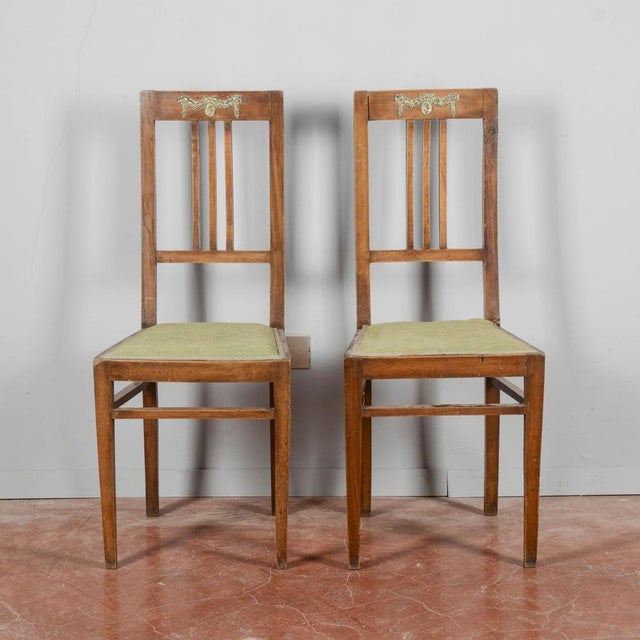 Set of Liberty Chairs with Metal Plaques, 1920s For Sale - Image 9 of 9