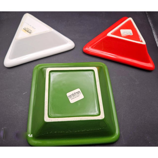 1990s Vintage 1990s Nordstrom Italian TriColor Dipping Sauce Nut Bowls- Set of 3 For Sale - Image 5 of 5