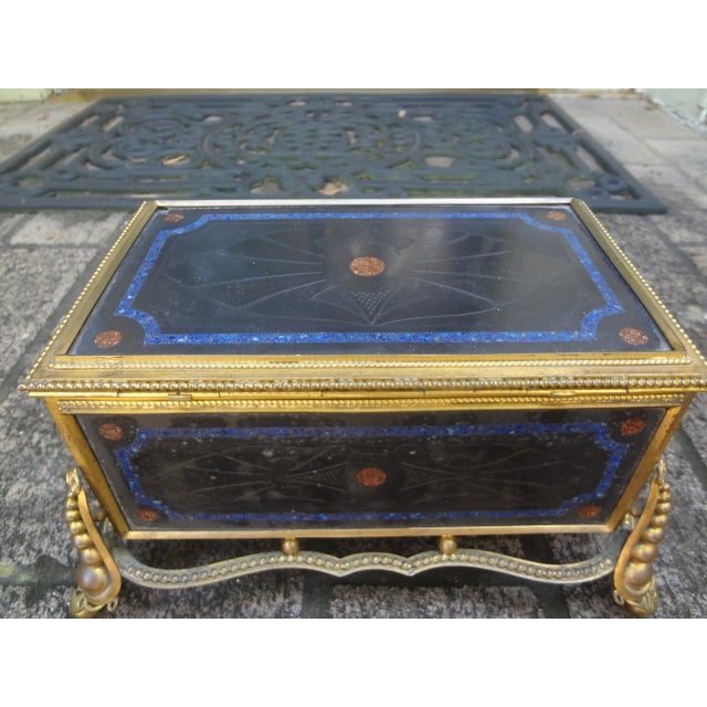 19th Century French Bronze Box With Semi Precious Stones For Sale - Image 13 of 13