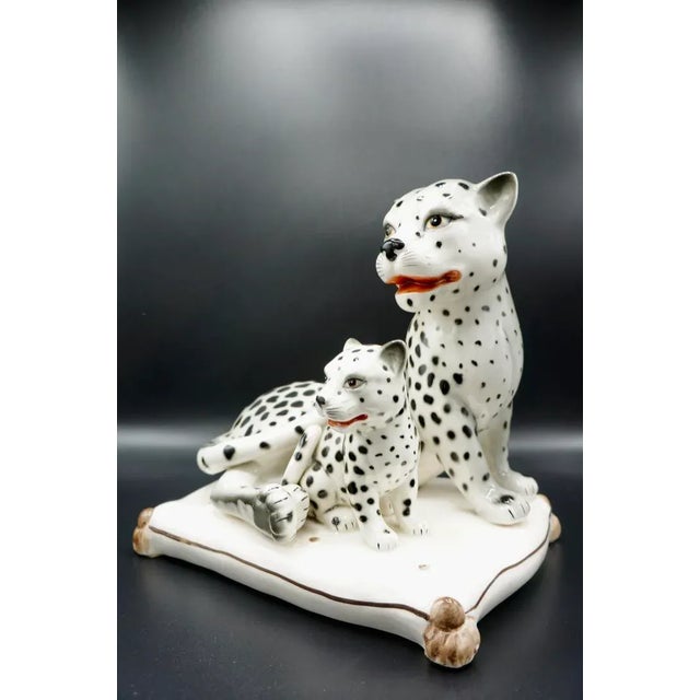 Italian Hand-Painted Snow Leopards For Sale In Tulsa - Image 6 of 11