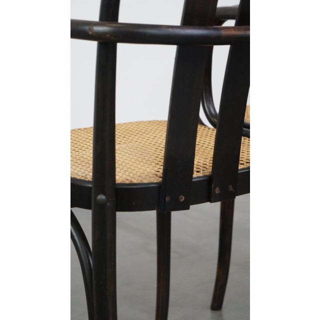 Vintage Wooden Bistro Chairs with Wicker Seats, Set of 4 For Sale - Image 16 of 17