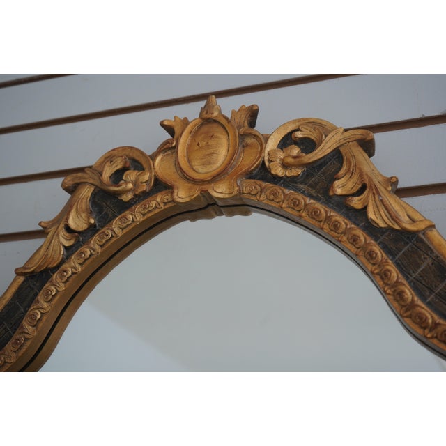 Louis XV Style Black & Gold Wall Mirror For Sale In Philadelphia - Image 6 of 10