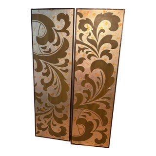Vintage Foil Wall Panels, Pair For Sale