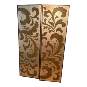 Vintage Foil Wall Panels, Pair