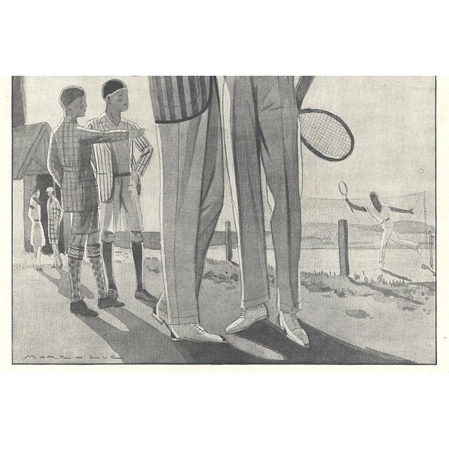 Art Deco Rare! 1926 Original French Antique Print for the Man Who Loves Tennis For Sale - Image 3 of 4