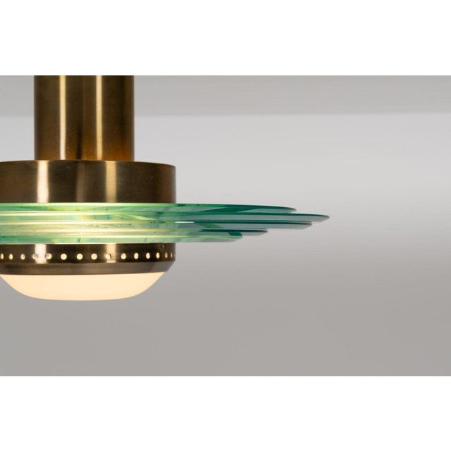 Brass and Glass 2079 Ceiling Lamp by Max Ingrand for Fontana Arte, Italy, 1960s For Sale - Image 10 of 17