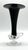 This elegant vintage glass vase combines a deep black, glossy chalice shape with an artfully crafted clear glass base. The...