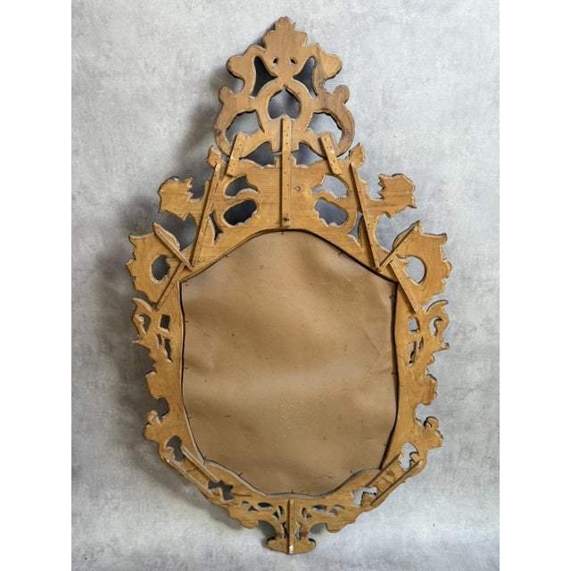 Vintage French Gilded Wood Mirror, 1950s For Sale - Image 9 of 11