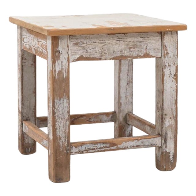 Early 20th Century Central European Wood Patinated Stool For Sale