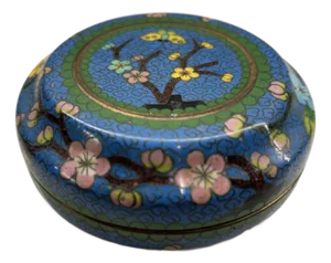 1950s Small Blue Cloisonné Reversible Jewel Box