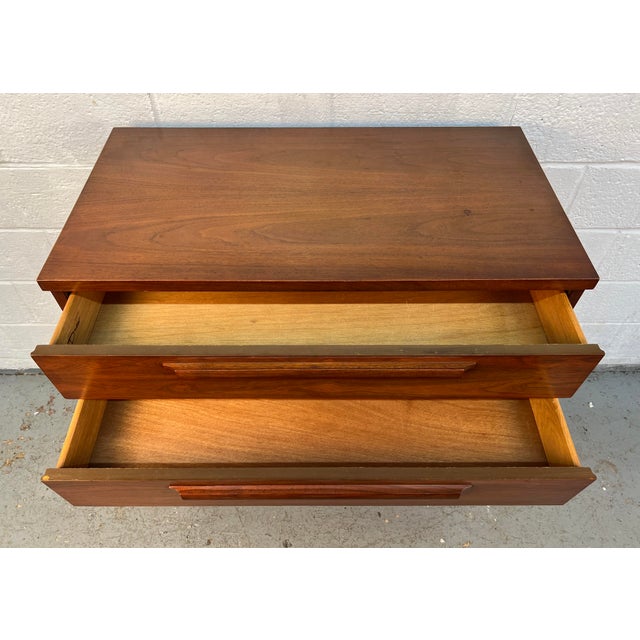 Vintage Five Drawer Walnut Highboy Dresser by Drew Furniture For Sale - Image 11 of 14
