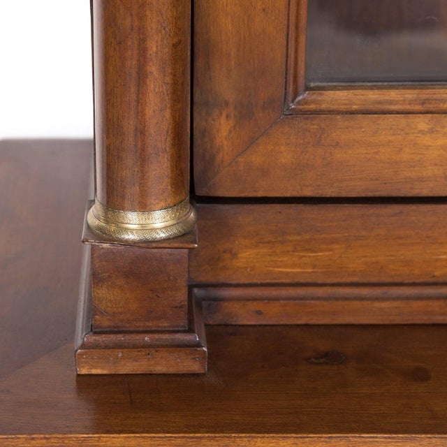 Brown 19th Century Period French Empire Walnut Lyonnaise Bibliotheque or Bookcase For Sale - Image 8 of 14