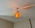 Vintage Italian Murano Style Handblown Swirl Ruffled Shade Pendant, Vintage Amber Brown & White Glass Botanical Chandelier For Sale - Image 13 of 16