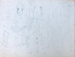 1968 William Glen Davis Abstract Figure Studies