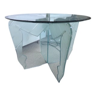 Pair of Signed & Numbered Cebe Sculptural Postmodern Glass Side Tables, Italy, C. 1980s–1990s For Sale