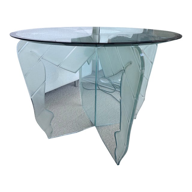 Pair of Signed & Numbered Cebe Sculptural Postmodern Glass Side Tables, Italy, C. 1980s–1990s For Sale