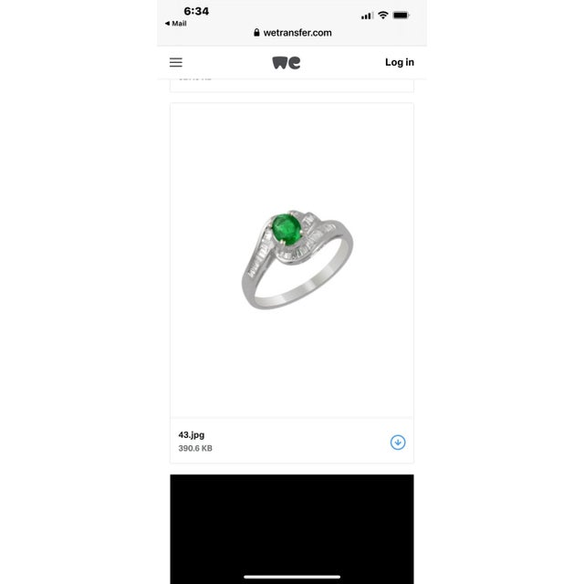 Gemstone Natural Brazilian Emerald & Diamond Ring 18 Karat White Gold For Sale - Image 7 of 18